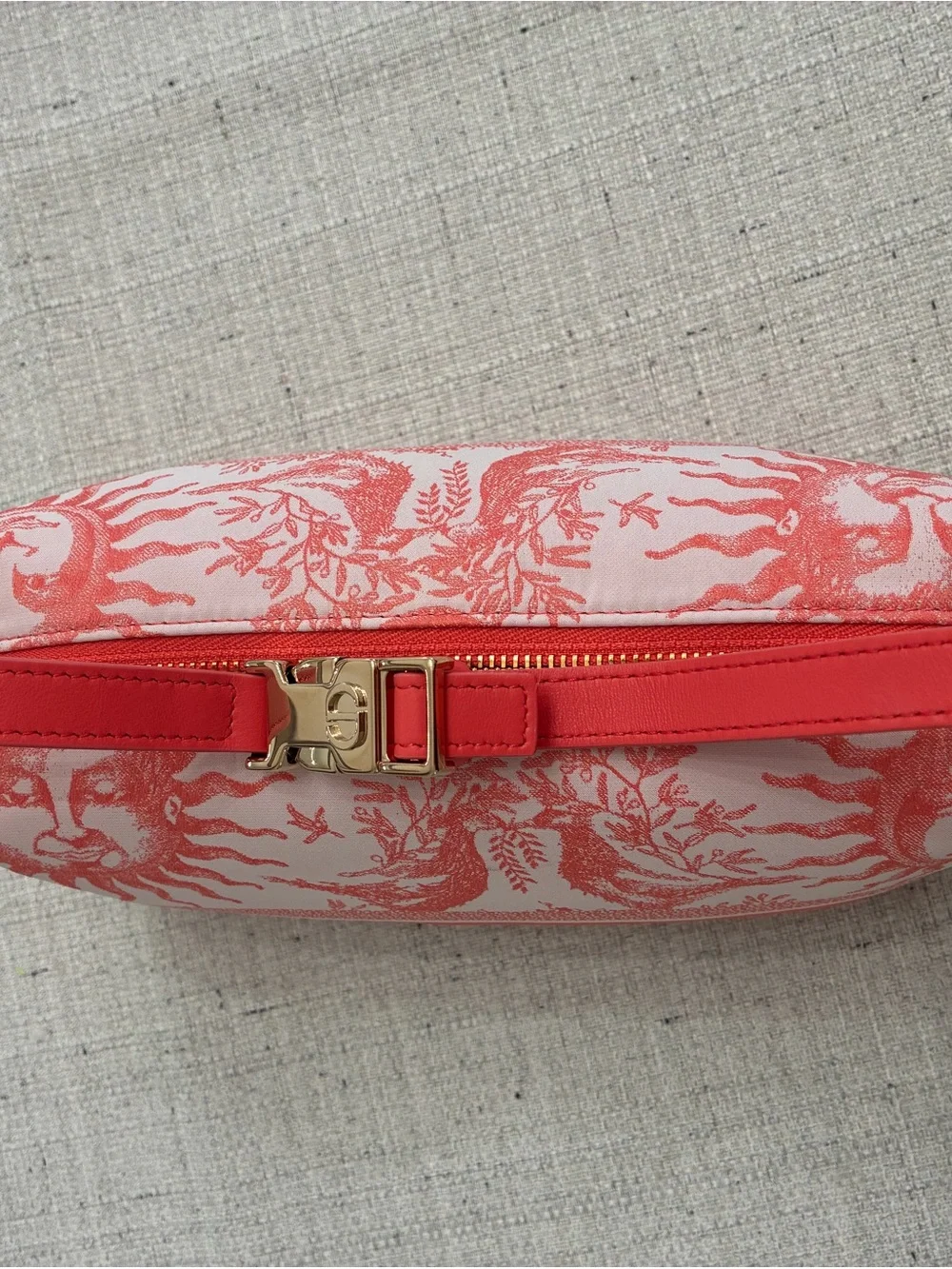 Dior Coral Toile Canvas Cosmetic Pouch/Bag